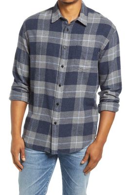 Rails Sussex Relaxed Fit Paid Flannel Button-Up Shirt in Royal Sable Melange