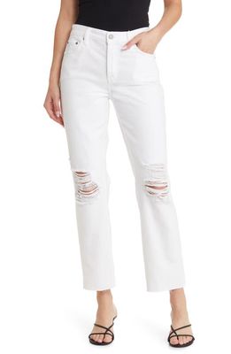 Rails The Atwater Ripped Relaxed Straight Leg Jeans in Blanche Distress