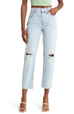 Rails The Atwater Ripped Relaxed Straight Leg Jeans in Sky Blue Distress