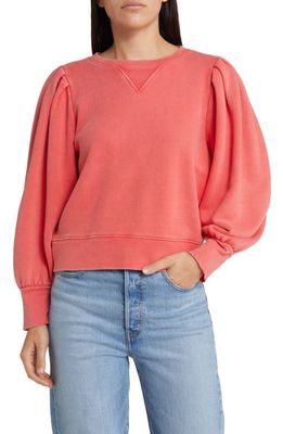 Rails Tiffany Balloon Sleeve Cotton Sweatshirt in Cherry