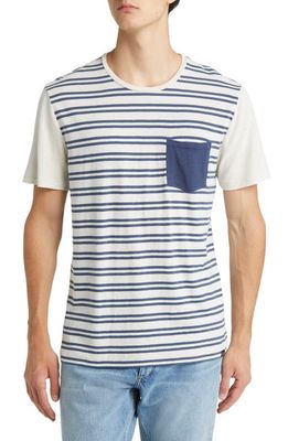 Rails Valencia Stripe Hemp & Organic Cotton Pocket T-Shirt in Maritime Stripe Canvas