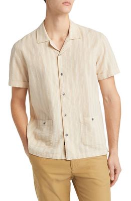 Rails Vice Stripe Short Sleeve Guayabera Shirt in Ghee