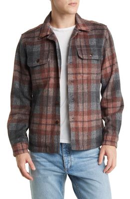 Rails Viggo Plaid Flannel Button-Up Shirt Jacket in Crimson Shadow Plaid
