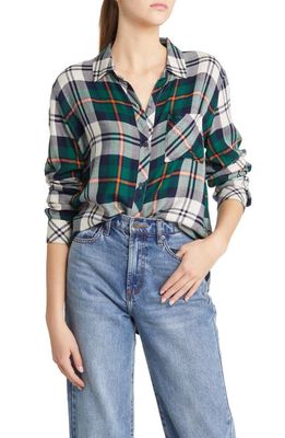 Rails Women's Hunter Plaid Button-Up Shirt in Forest Navy Stone