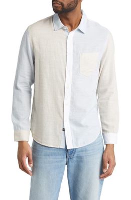 Rails Wyatt Colorblock Cotton Button-Up Shirt in Oxford Hummus Multi