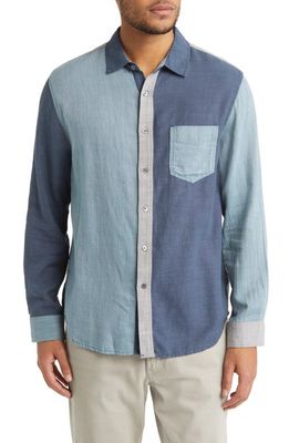 Rails Wyatt Colorblock Cotton Button-Up Shirt in Sea Multi