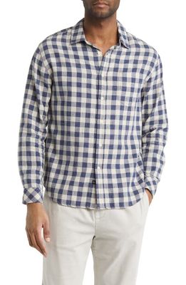Rails Wyatt Relaxed Fit Gingham Cotton Button-Up Shirt in Viking Blue Grey Melange