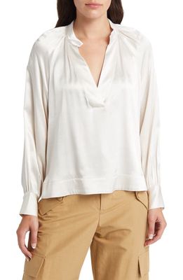 Rails Wynna Satin Popover Blouse in Ivory
