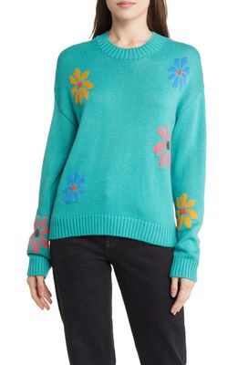 Rails Zoey Intarsia Flower Sweater in Multi Flowers