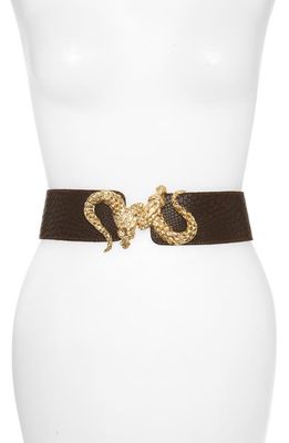 Raina 'Penelope - Dragon' Stretch Belt in Snake Brown