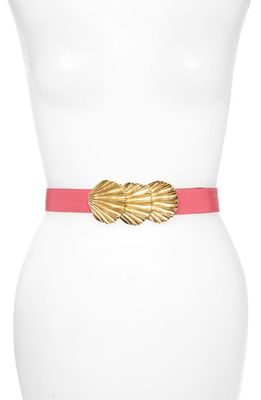 Raina Sally Shell Clasp Leather Belt in Pink