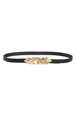 Raina Three Shells Leather Belt in Black 