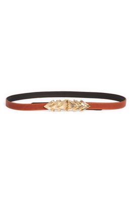 Raina Three Shells Leather Belt in Cognac