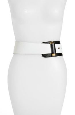 Raina Vixen Leather Belt in Black/White