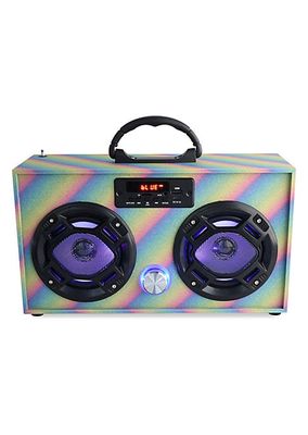 Rainbow Glitter Bluetooth Boombox
