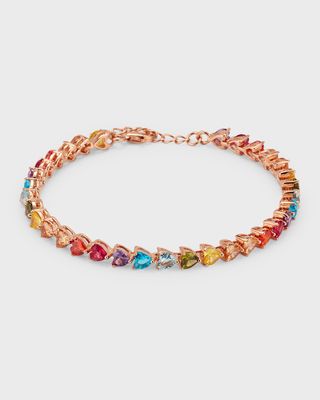 Rainbow Heart Tennis Bracelet