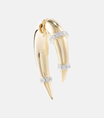 Rainbow K Horn 14kt yellow and white gold single earring with diamonds