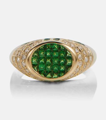 Rainbow K Lady Emerald 14kt gold ring with emerald and diamonds
