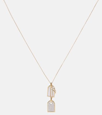 Rainbow K Medaille 9kt white and yellow gold necklace with diamonds