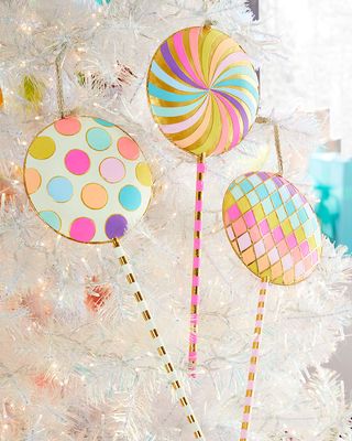 Rainbow Lollipop Ornaments, Set of 3