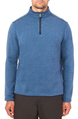 RAINFOREST Brushed Knit Quarter Zip Pullover in Navy Heather
