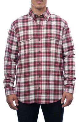 RAINFOREST Heavyweight Brushed Flannel Shirt in Rust Plaid