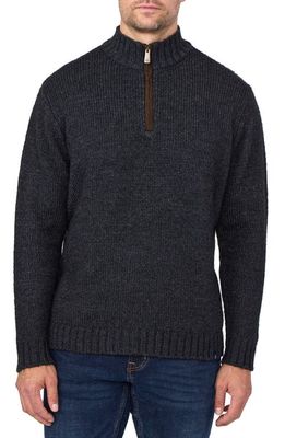 Rainforest The Mont Tremblant Rib Knit Quarter Zip Sweater in Charcoal