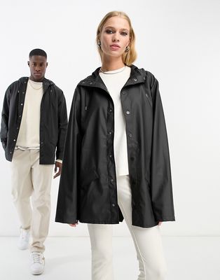 Rains 12010 unisex waterproof short jacket in black