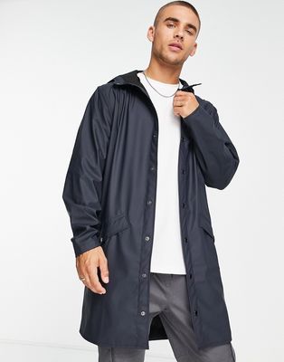Rains 12020 long jacket in navy