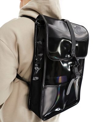 Rains 13020 unisex waterproof backpack mini in shiny black