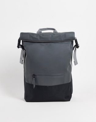 Rains 1372 buckle rolltop backpack in slate gray