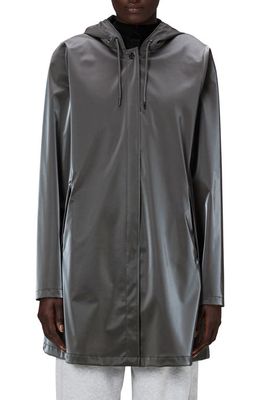 Rains A-Line Rain Jacket in Metallic Grey