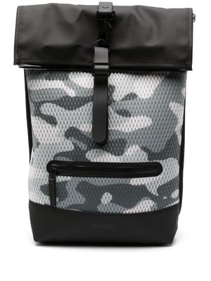 Rains camouflage-print textured backpack - Black