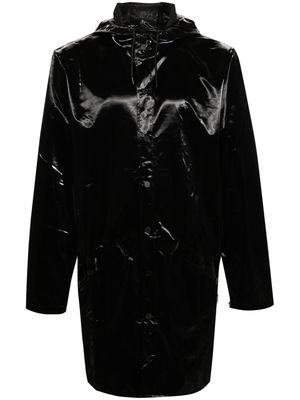 Rains coated hooded parka coat - Black