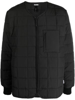 Rains collarless quilted jacket - Black