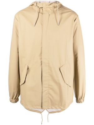 Rains Fishtail drawstring-hood coated parka - Neutrals