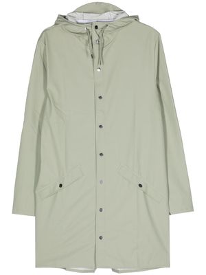 Rains high-neck hooded coat - Green