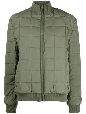 Rains high-neck quilted jacket - Green