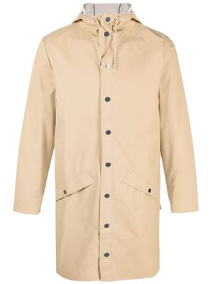 Rains hooded long-sleeve raincoat - Neutrals