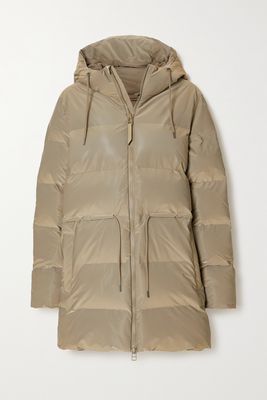 Rains - Hooded Quilted Coated-shell Jacket - Brown