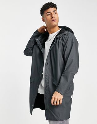 Rains lightweight hooded jacket in slate-Black