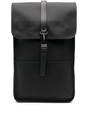 Rains logo-engraved foldover-top backpack - Black