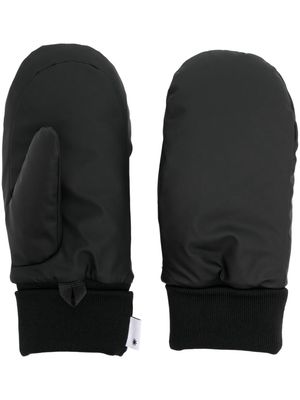 Rains logo-tag padded mittens - Black