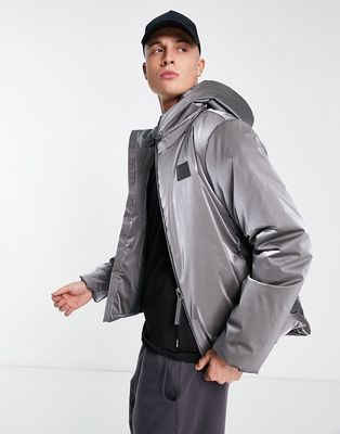 Rains Loop puffer jacket in steel-Gray