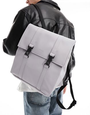 Rains MSN mini unisex waterproof backpack in flint gray lilac