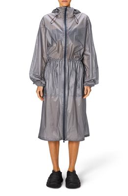 Rains Norton Waterproof Hooded Raincoat in Flint