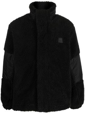 Rains panelled fleece-texture jacket - Black