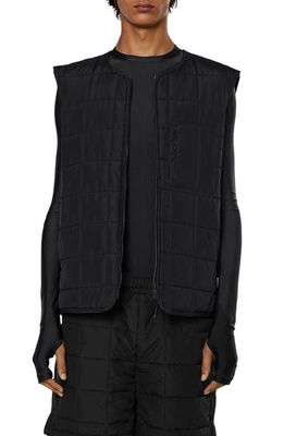 Rains Quilted Water Resistant Liner Vest in Black
