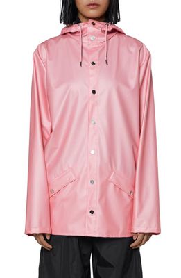Rains Snap Front Rain Jacket in Pink Sky