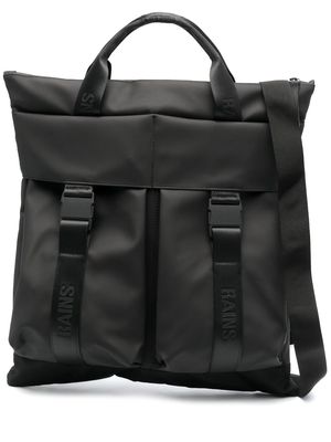 Rains square-shape buckle-fastening tote bag - Black